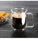 Термокружка с двойным дном, стакан для кофе, молока, латте, чая, пива, с ручкой, крышка чашки, ложка, набор для путешествий