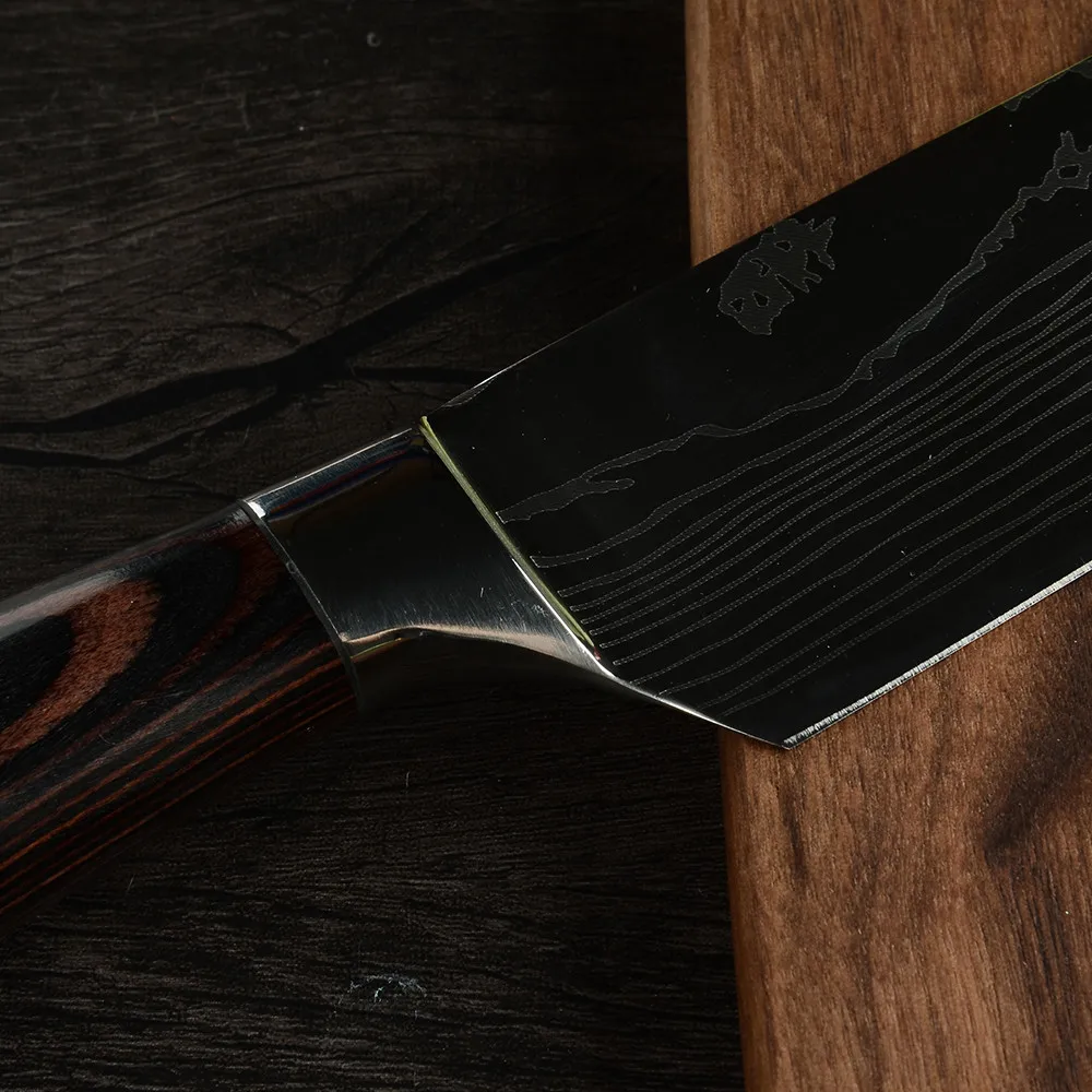 Дамасский мясной нож кухонный 7 дюймов из нержавеющей стали измельчитель