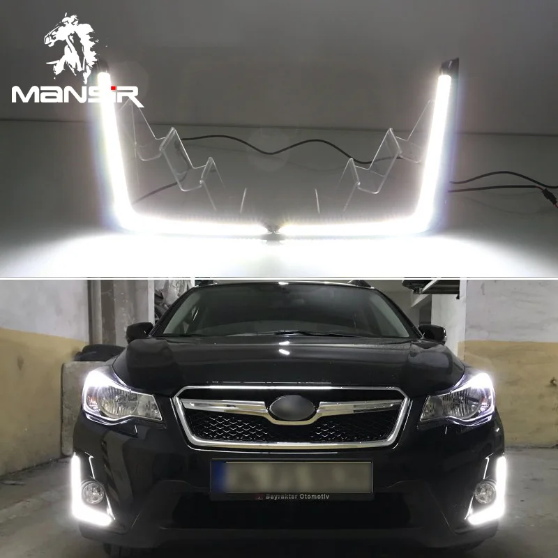 For Subaru XV 2016 2017 LED DRL Daytime Running Light Car Headlight Fog Lamp Daylights