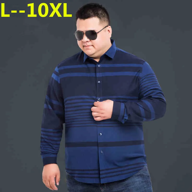 Мужская Фланелевая рубашка с длинным рукавом размеры до 5XL | одежда