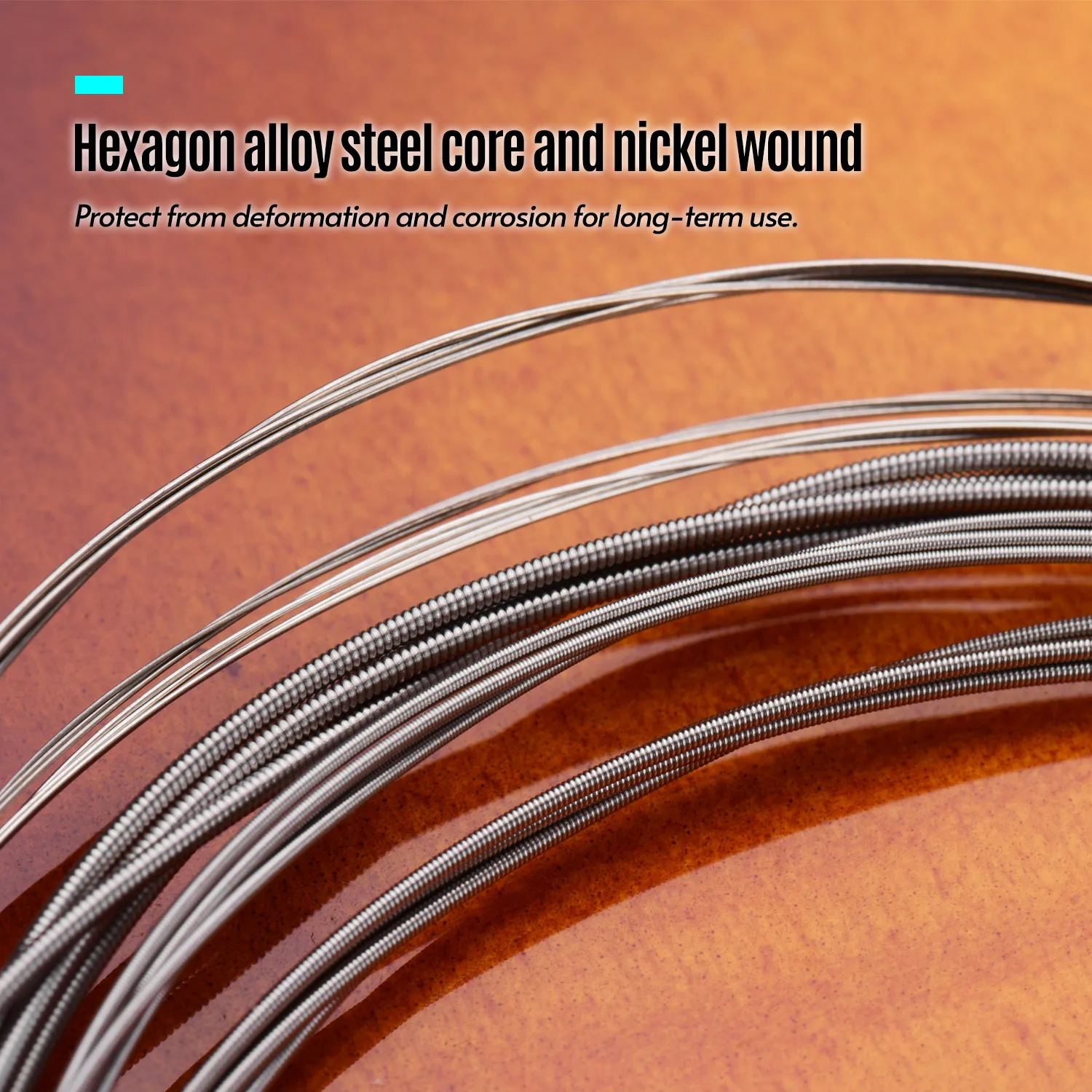 Электрогитары струны Шестигранная проволока из сплава с никелевой обмоткой