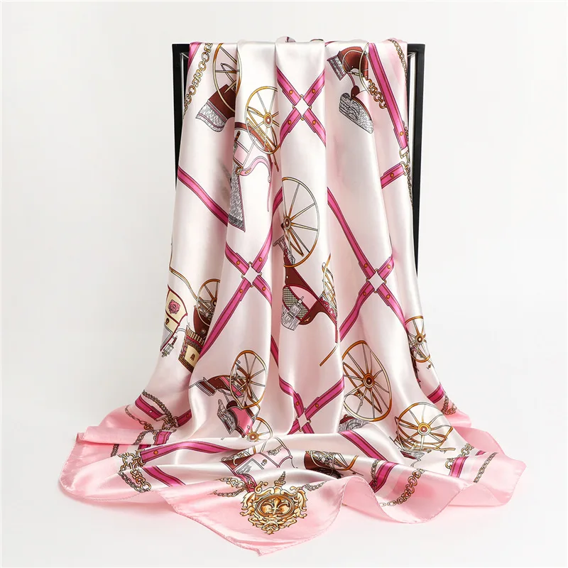 Шелковый квадратный шарф модные женские головные повязки шаль большой хиджаб с