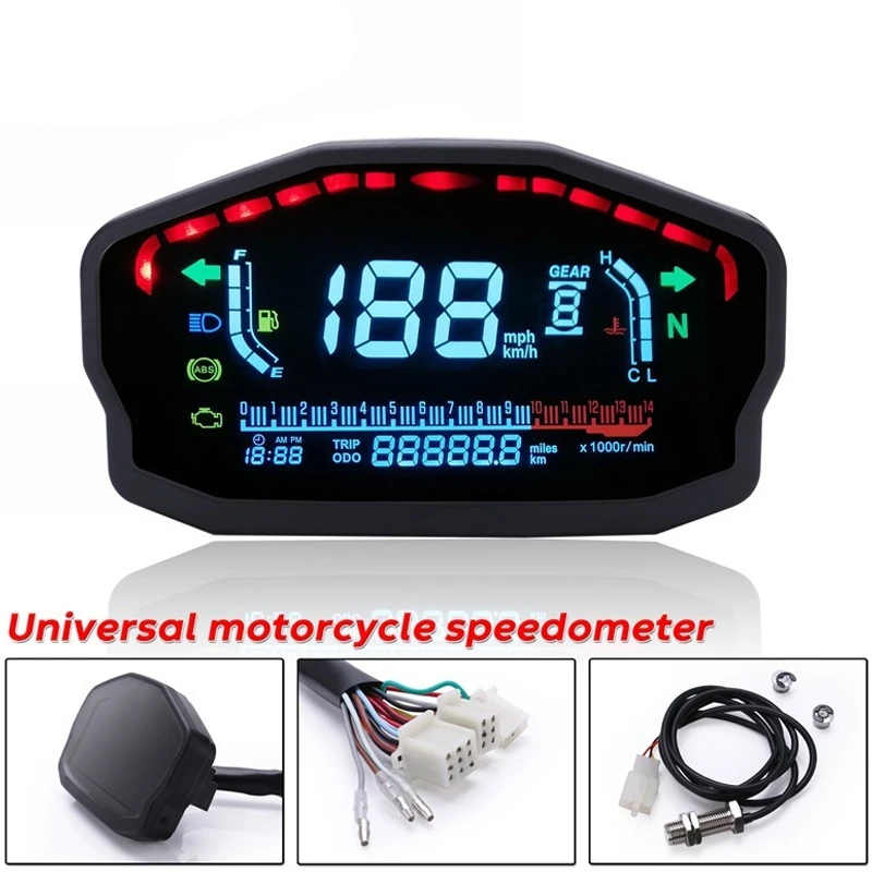 Универсальные Мотоциклетные аксессуары цифровой одометр спидометр с ЖК-экраном