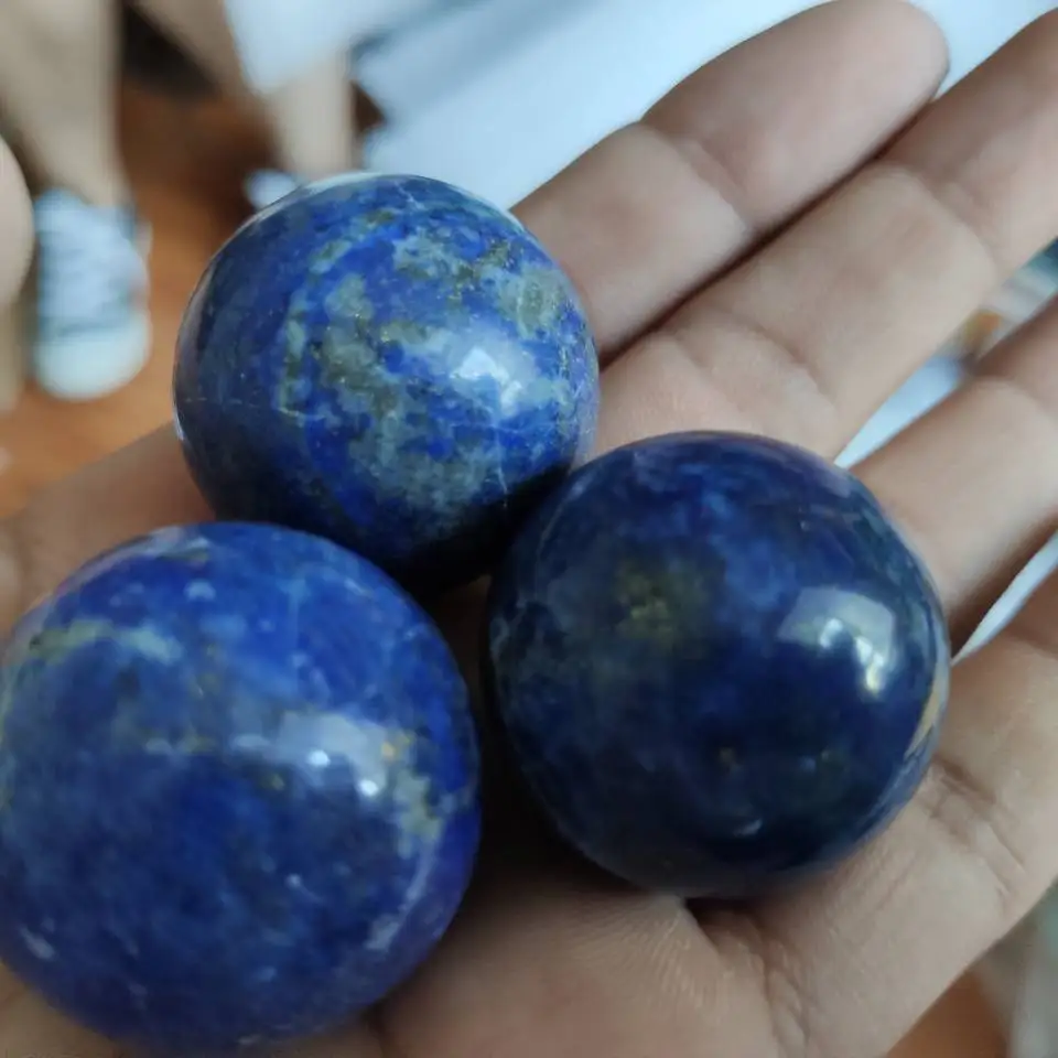 

Lapis lazuli Ball/Sphere 30 mm hand carved mineral specimen reiki healing