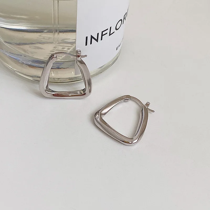 

POPACC 925 Sterling Silver Geometric Irregular Hoop Earrings For Women Simplicity Hot Fashion Jewelry Gift