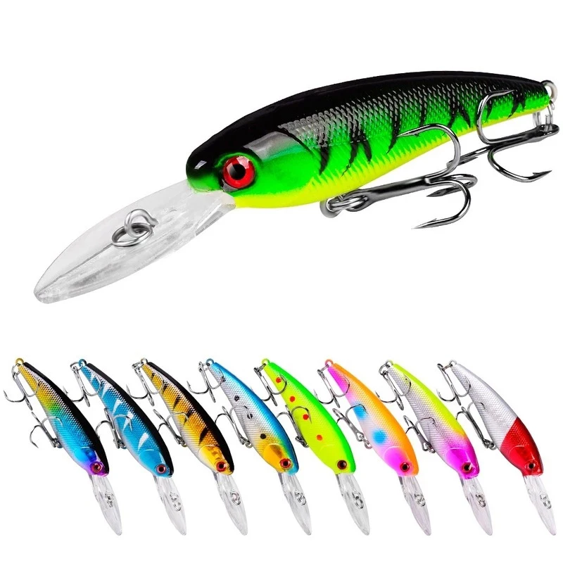 

Mino Plastic Hard Bait 9cm/7.28g Luya Bionic Bait Cocked Mouth Take All Bait