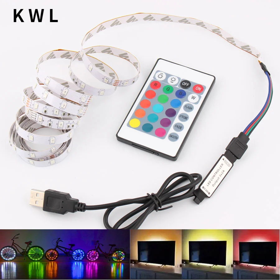 Кульно 5 V RGB Светодиодные ленты светильник USB ПК ТВ Подсветка 2835 для детей от 1 года