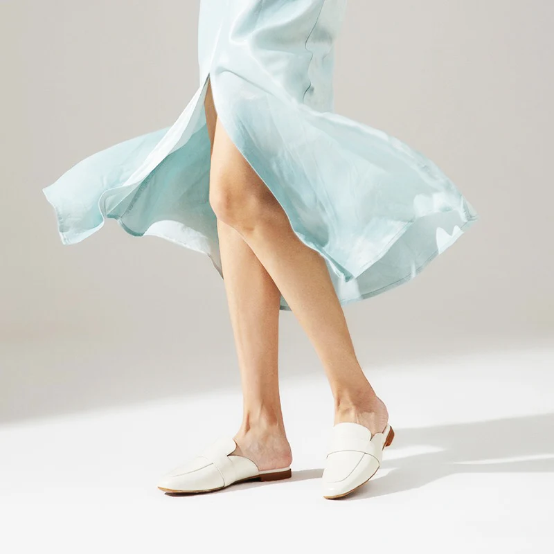 2020 Бесплатная доставка Модные женские мюли ручной работы из натуральной кожи