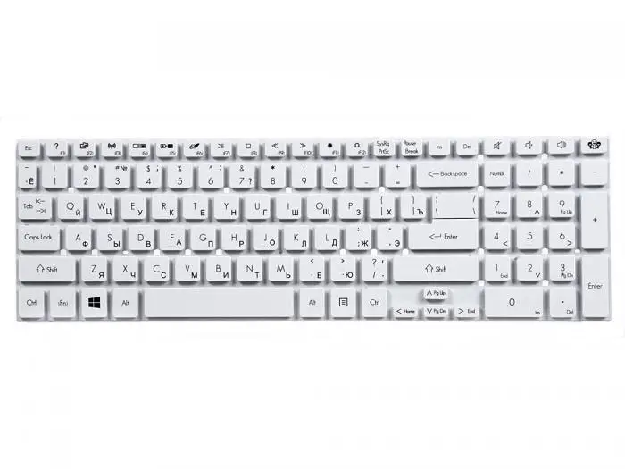 Клавиатура для ноутбука Packard Bell EasyNote TS44-SB-811 белая без рамки гор. Enter