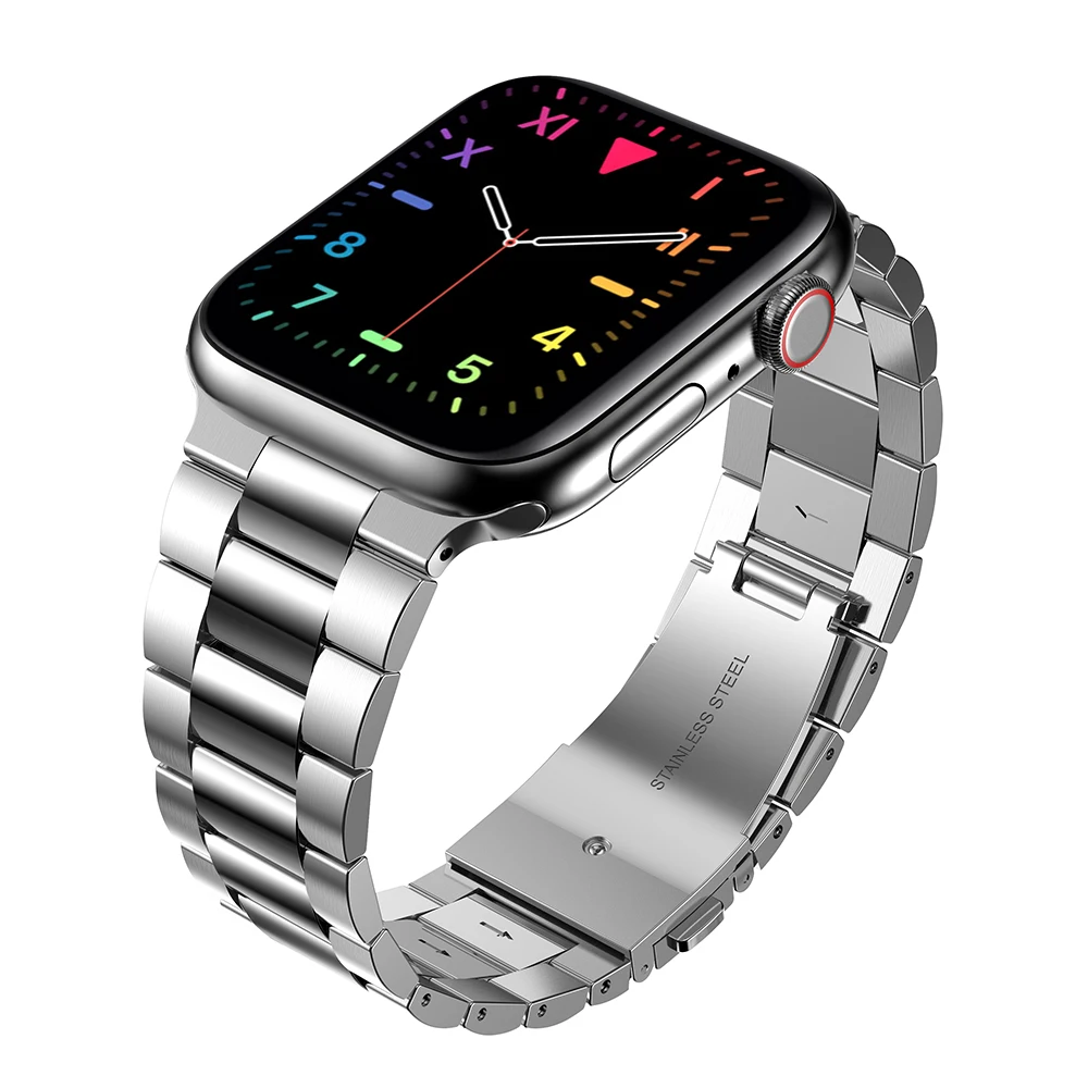

Stainless Steel Metal Bracelet for Apple watch 7 6 SE 5 4 3 2 1 band for iWatch Series 45mm 41mm 44mm 40 42mm Replacement Strap
