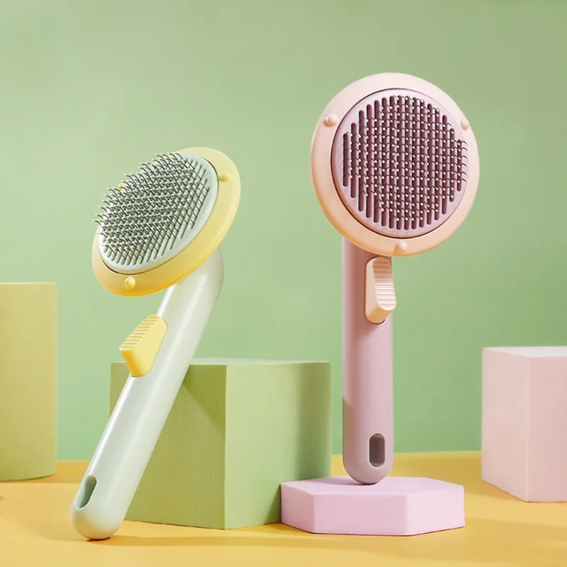 

Pet Comb For Dogs Cats Hair Shedding Self Cleaning Slicker Comb Pet Cat Comb Cat Hair Remover Brush Pet Grooming Tools