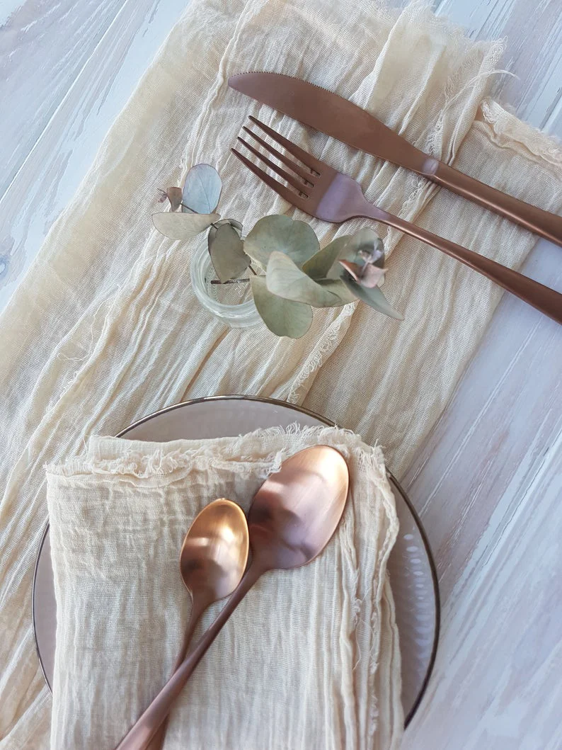 NP013B custom made wedding blush pink green white gold burgundy terracotta navy purple cotton cheesecloth gauze table napkin | Дом и сад