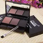 Палетка для пудры для бровей, косметический усилитель бровей, профессиональный водостойкий макияж, тени для век с кисточкой, зеркальная коробка