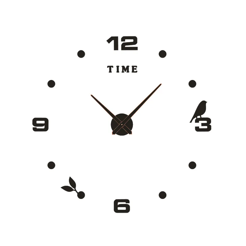 Новые Домашние Модные Простые Большие зеркальные настенные часы Diy кварцевые 3D