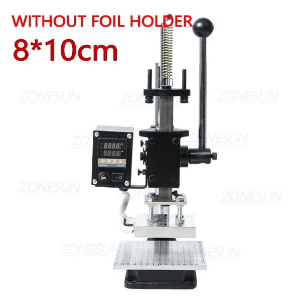 8x10cm no holder ZONESUN Горячая фольга штамповочная машина ручная бронзовая машина для ПВХ карты кожи и бумаги штамповочная машина - Цвет: 8x10cm no holder