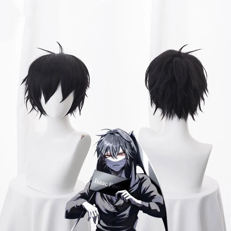 

Zack Wigs Anime Angels of Death HalloweenCosplay Wig Synthetic 30cm Black Men Hair Zack Isaac Foster Angels of Death Cosplay Wig