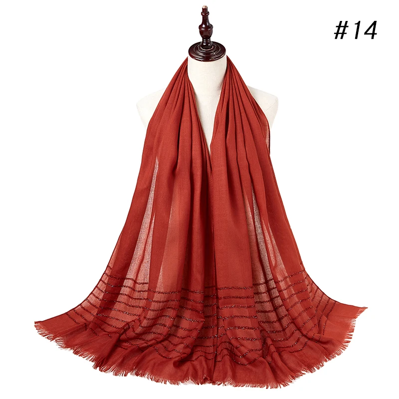 Plain Shimmer maxi cotton scarf hijab solid Fringed shawls glitter muslim long muslim head wrap turbans scarves/scarf 10PCS/LOT