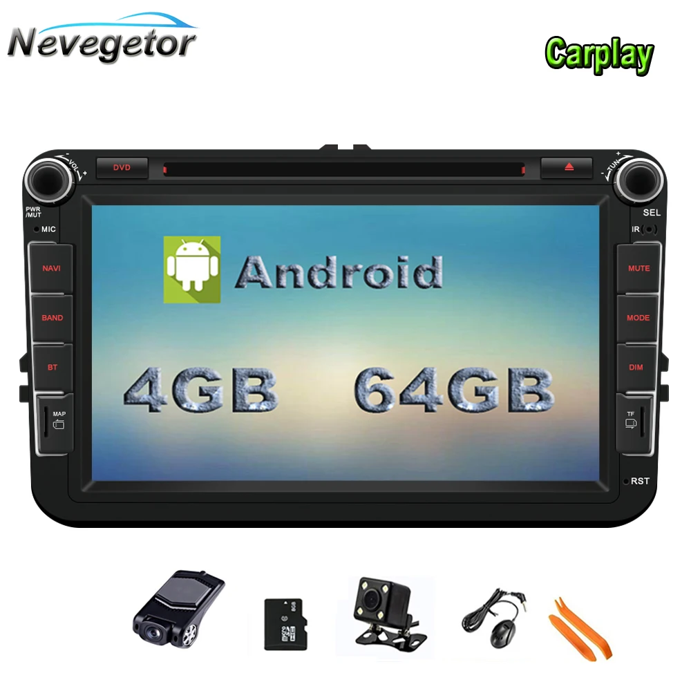 Android 10 GPS для VW/Volkswagen/Golf/Polo/Passat/b7/b6/SEAT/leon/Skoda Навигация стерео IPS экран
