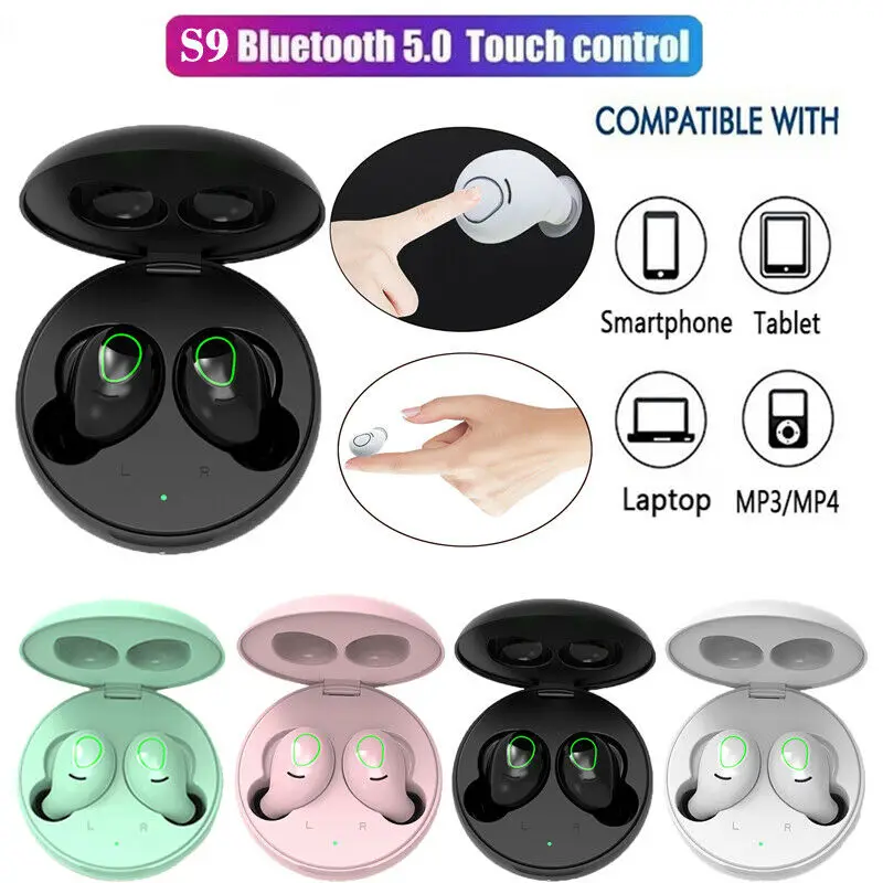 Наушники-вкладыши S9 TWS Bluetooth 5 0 беспроводные водостойкие с шумоподавлением