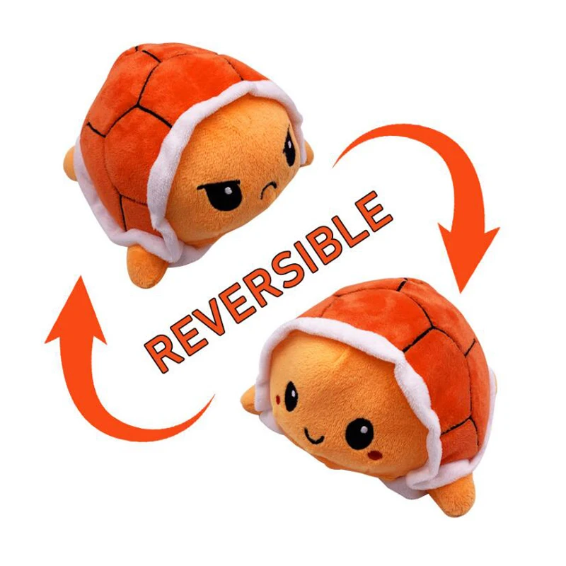 

New Cute Reversible Flip Tortoise Creative Children Plush Toys Two Expressions Adult Stress Relief Toys Family Decoration Gifts