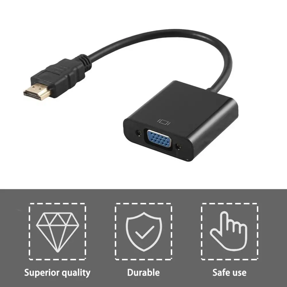 Совместимому с HDMI к VGA адаптер цифро-аналоговые аудио и видео кабель конвертер