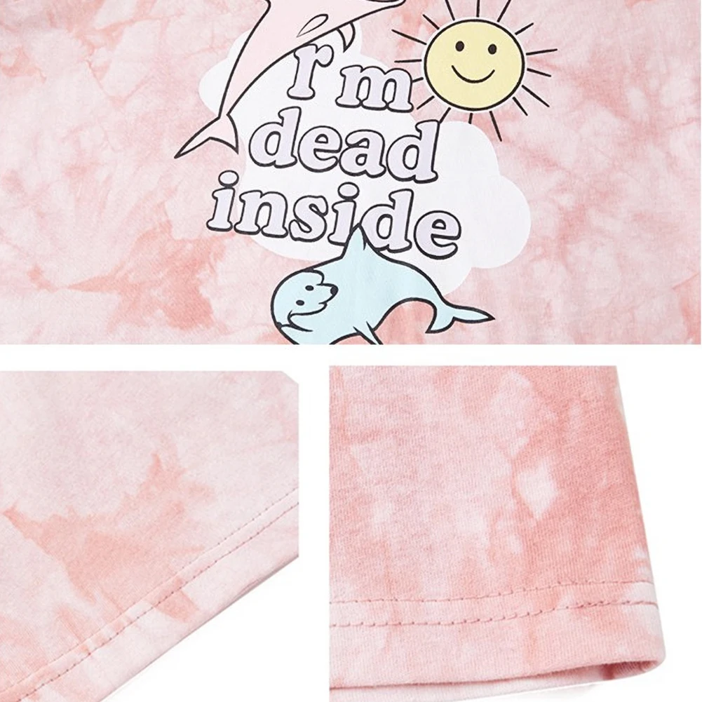 Женская свободная футболка с коротким рукавом круглым вырезом и цветочным