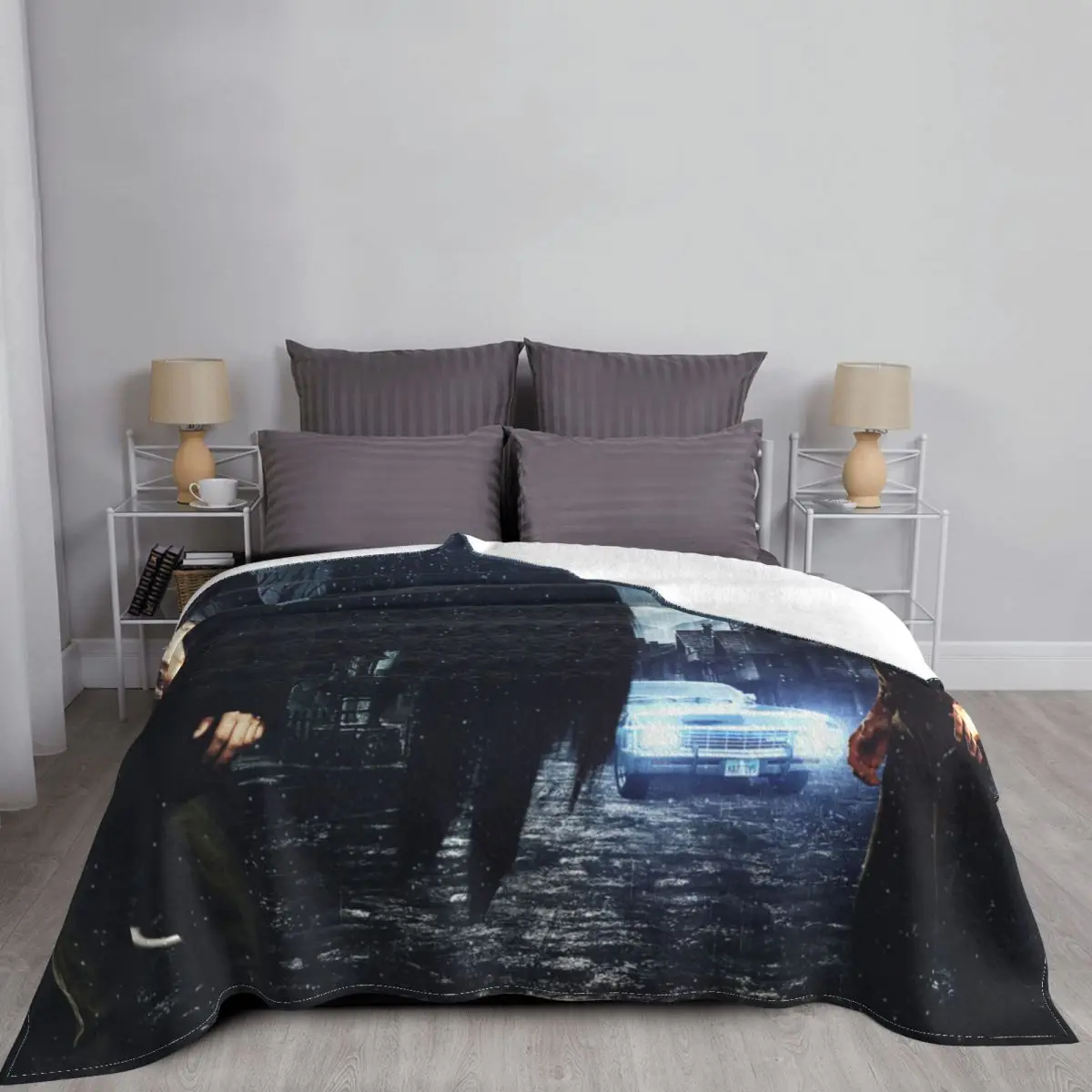 Supernatural Angels Wings Blanket Sam Dean Monster Flannel Awesome Soft Throw Blankets for Bed Sofa Spring/Autumn | Дом и сад