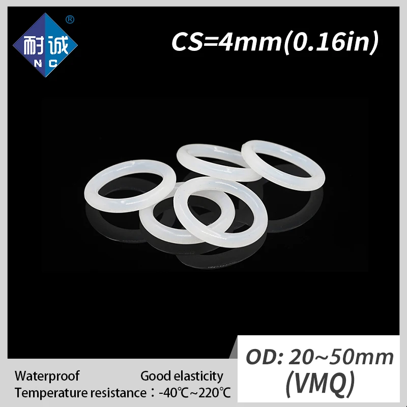 2 шт./лот уплотнительное кольцо из силиконового каучука VMQ CS 4 мм