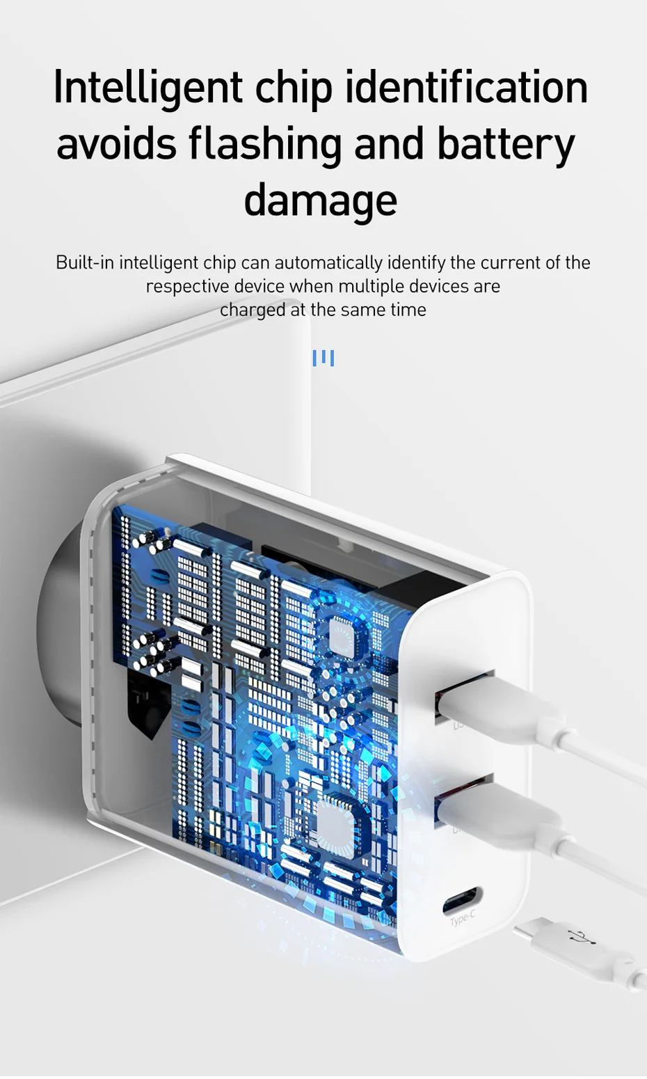 Baseus 60 Вт Быстрая зарядка 4,0 3,0 Мульти USB зарядное устройство для iPhone 11 Pro Max iPad Macbook SCP QC4.0 QC3.0 QC type C PD быстрое зарядное устройство