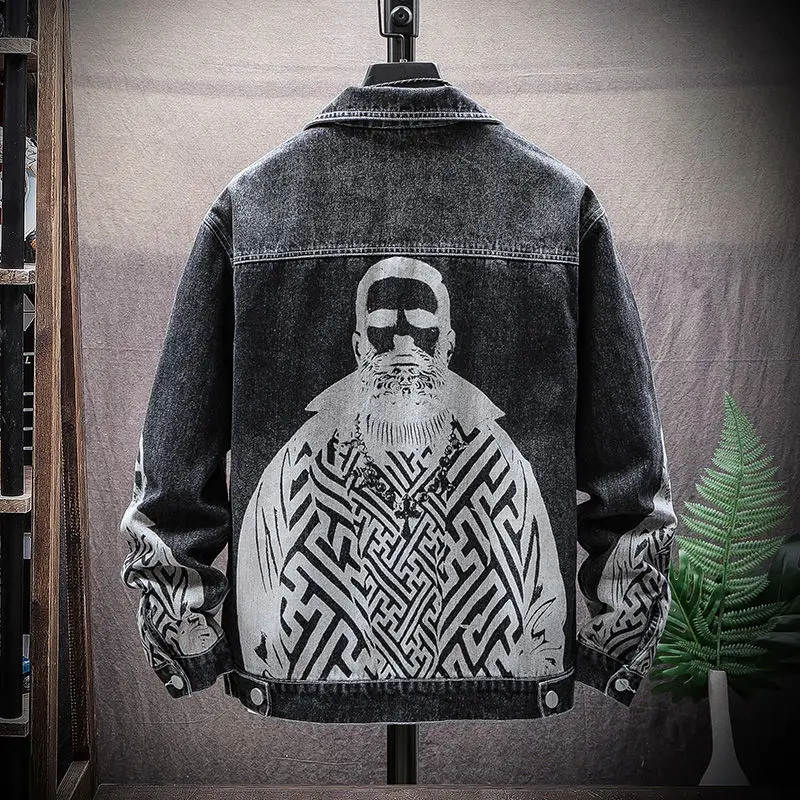 Мужская джинсовая куртка уличная хип хоп летная мужская брендовая рваная