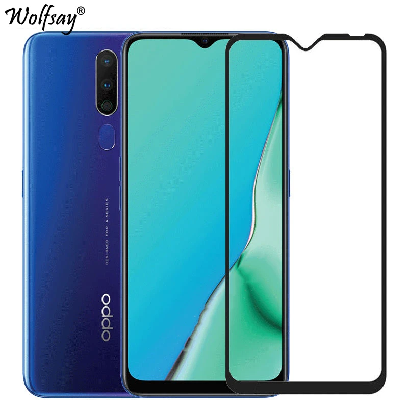 Cubierta completa de vidrio templado para Oppo A5 2020, Protector de pantalla para Oppo A5 2020, vidrio de tel&eacute;fono con pegamento completo para Oppo A5 2020, vidrio de 6,5 pulgadas-0