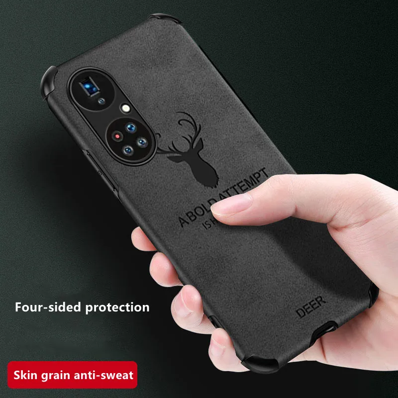 Кожаный чехол для телефона с рисунком головы оленя подходит Huawei P50 P40 P30 P20 Nova 8 7 6 5