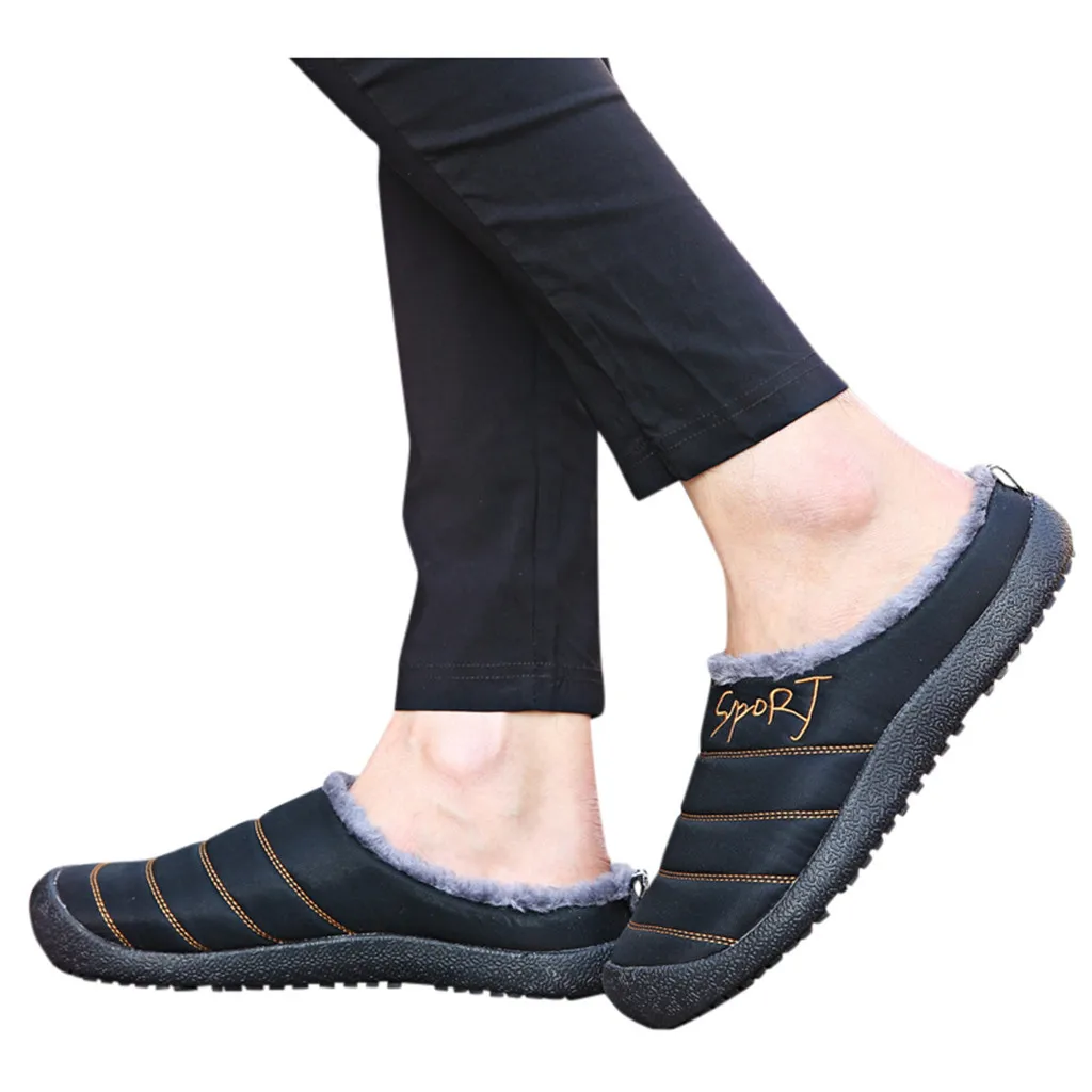 Зимние тапочки для пар большие размеры повседневная домашняя бархатная теплая