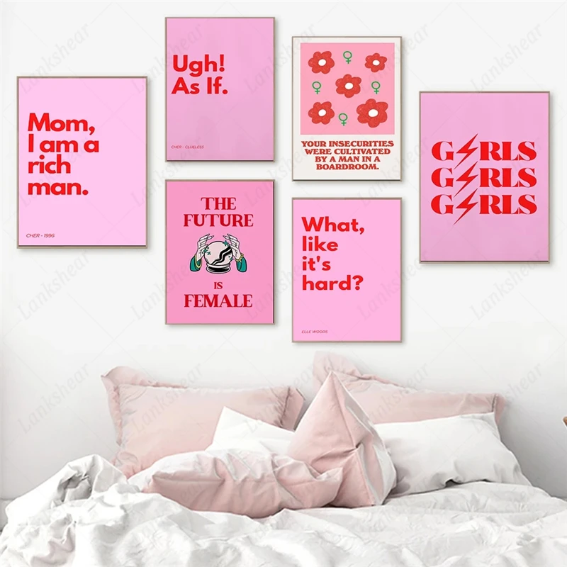 

Feminism Canvas Printing Mom I Am A Rich Man Quote The Future Is Female Posters and Prints Wall Pictures for Interior Home Decor