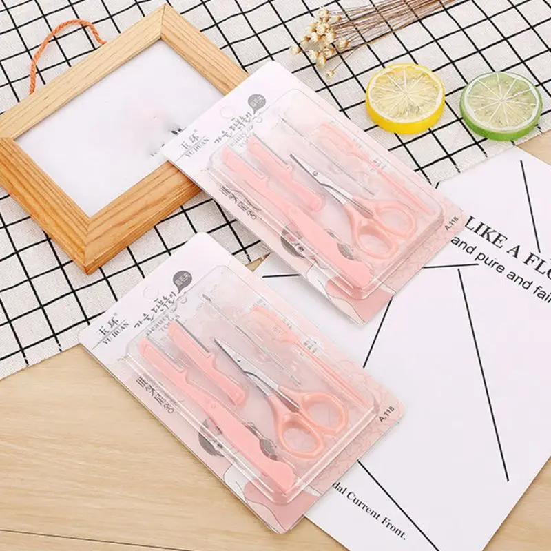 5 шт./компл. Профессиональный складной Бритва для бровей Набор щетка шерсти