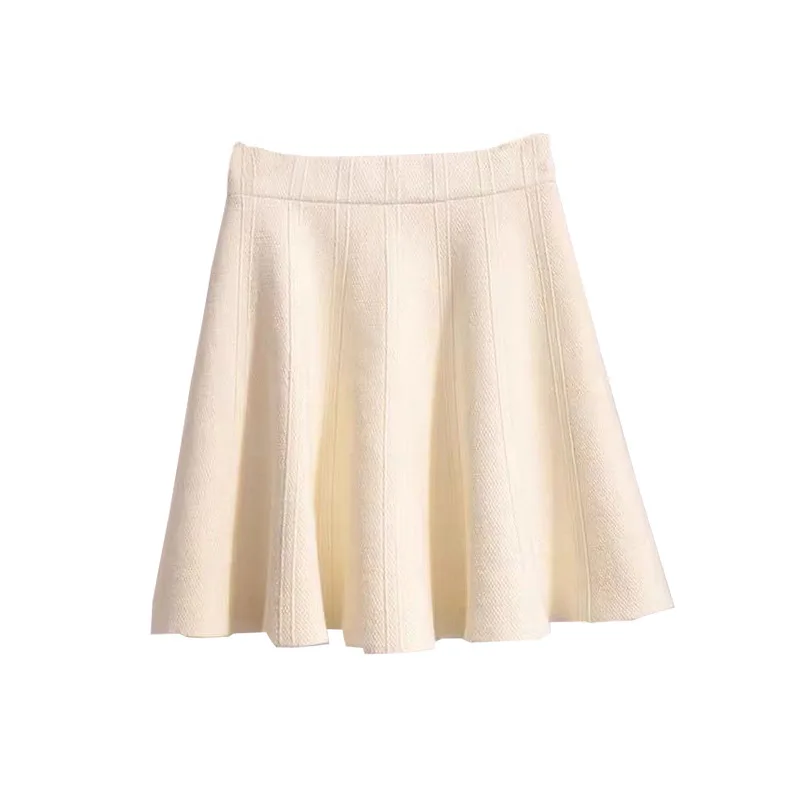 

Women Autumn Winter Knitting Skirt Casual High Waist Thick Warm Skirt Female A-line Mini Skirts Clothes