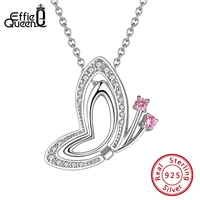 effie queen real 925 sterling silver butterfly necklaces pendant 14k gold statement necklace for women ladies girls gifts sn293