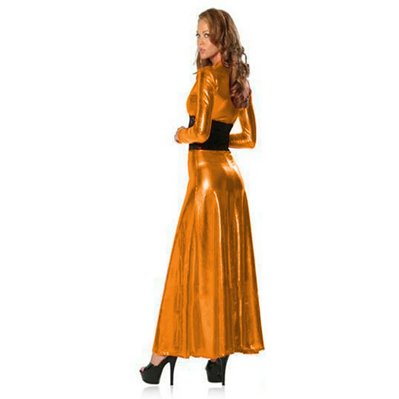 Женское длинное лоскутное платье Клубное с длинным рукавом и разрезом макси для