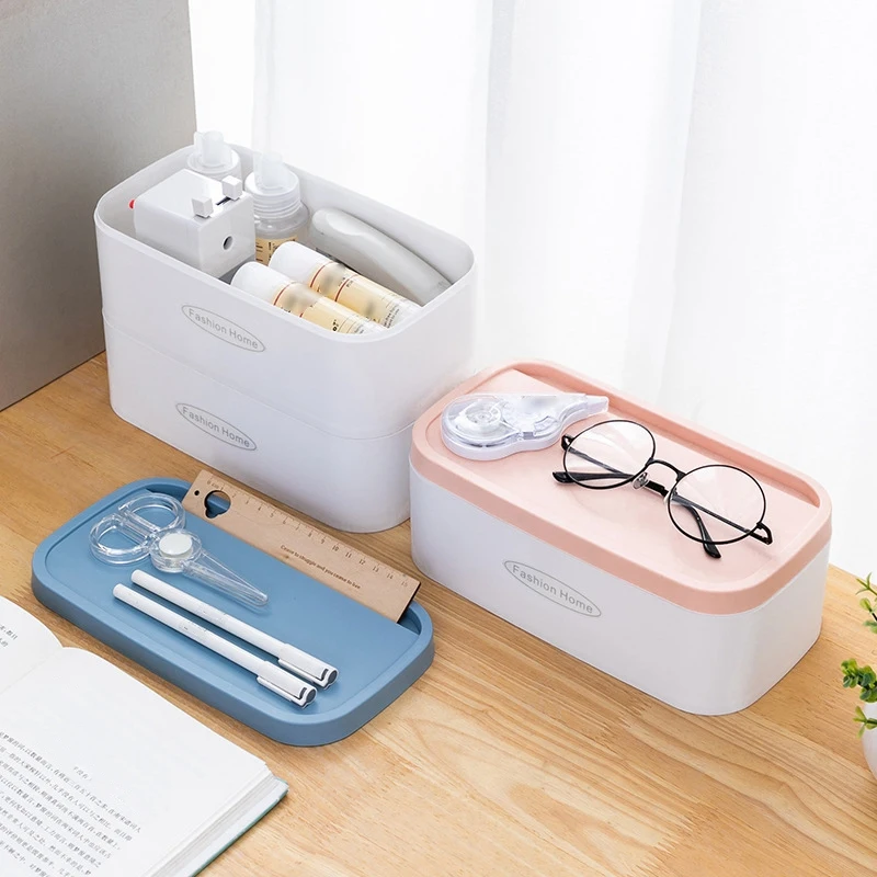 

Multifunctional Desktop Storage Box Jewelry Cosmetic Mask Medicine Storage Box Plastic Storage Box 24X13X8.1cm