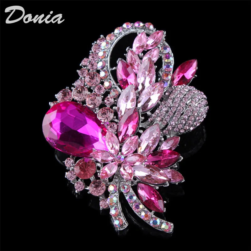 

Donia jewelry new large diamonds full of colors and diamonds brooch alloy high-grade imitation zircon crystal brooch clothes
