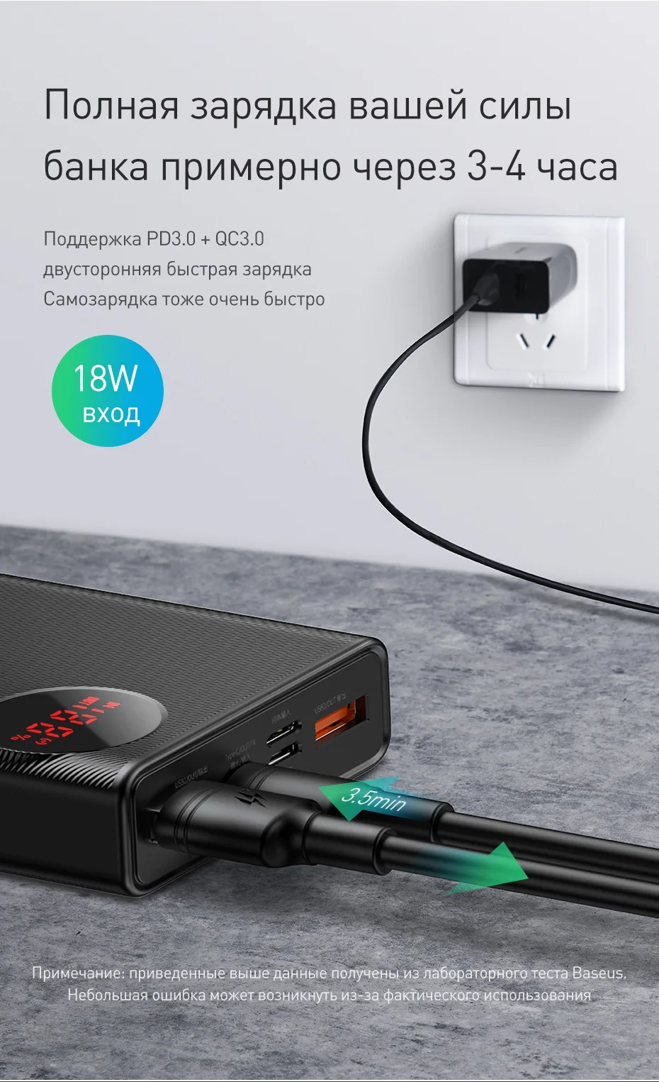 Baseus 20000 мАч Внешний аккумулятор USB PD Быстрая зарядка внешний аккумулятор для iPhone 11 Pro Max Xiaomi Quick Charge 4,0 3,0 внешний аккумулятор