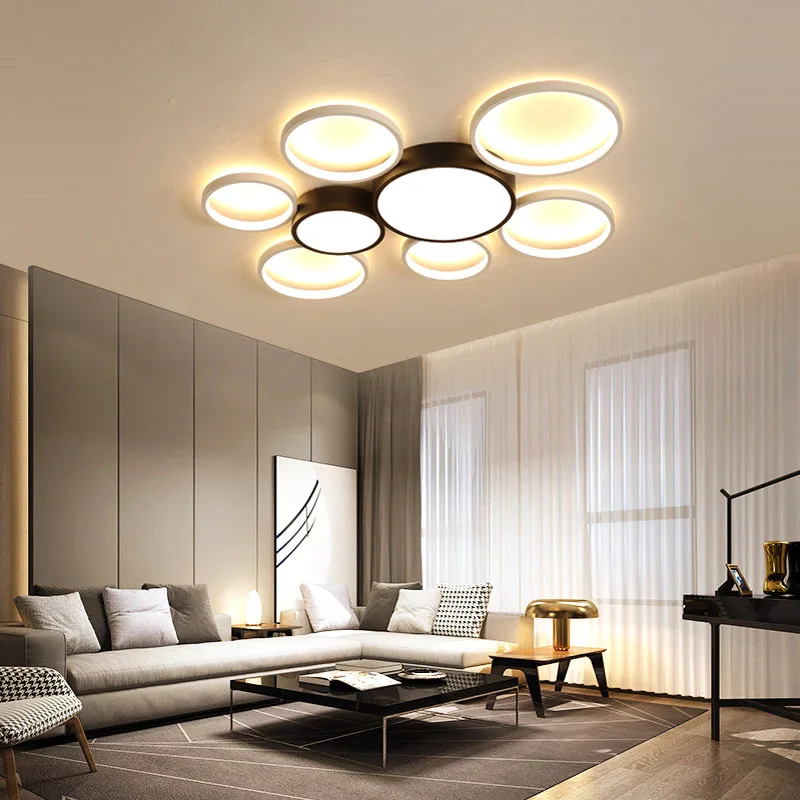 

Factory direct Nordic modern living room LED ceiling lamp bedroom lamp restaurant LED chandelier hotel lamp round LED lamp