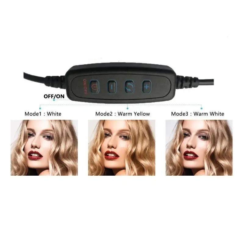 Кольцевой светодиодный светильник трехцветная лампа для селфи нанесения