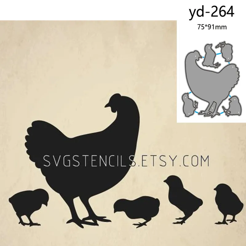 

Металлические режущие штампы для вырезания цыпленок украшение для скрапбукинга бумаги ремесло Нож Форма лезвие штампованные трафареты