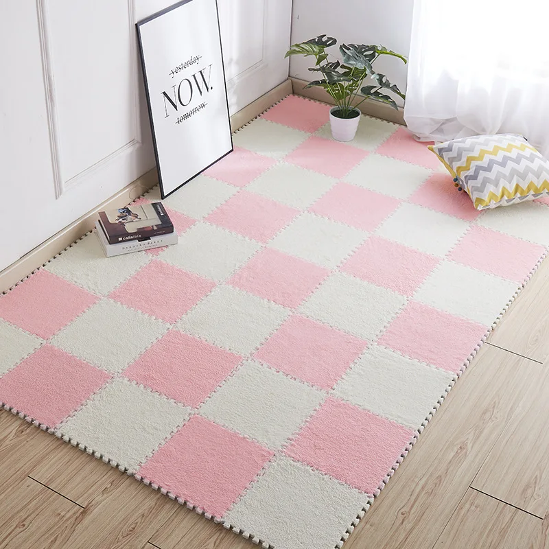 

10Pcs/Lot Soft Plush Kids Rug Baby Play Mat Toys Eva Foam Infant Developing Mat Rug Puzzle Interlock Floor Mats 30*30 CM Playmat