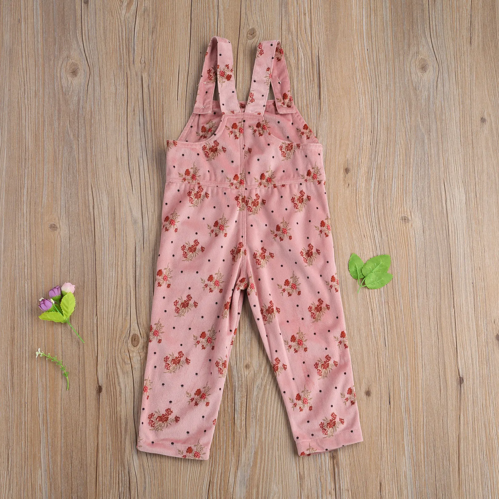 

2020 New 1-6Y Toddler Kid Baby Girl Spring Floral Print Overall 3 Pockets Buttons Children Suspender Bib Long Pants Yellow/Pink