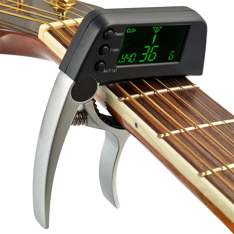 

New Guitar Capo Tuner Zinc Alloy 2 in 1 with LCD Clamping for Acoustic Folk Electric Guitar Drop Shipping