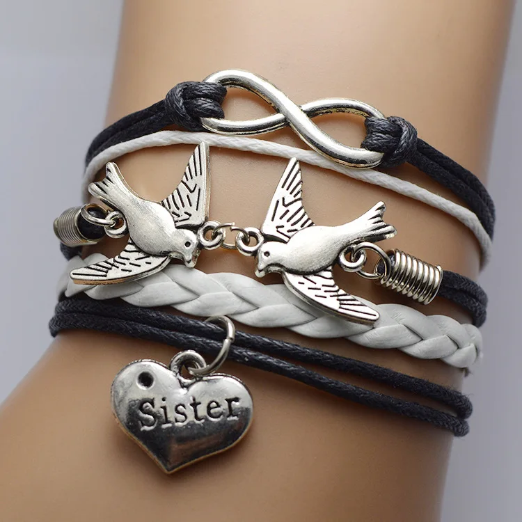 

Fashion accessories peace dove love multi layer men and women Bracelet Gift