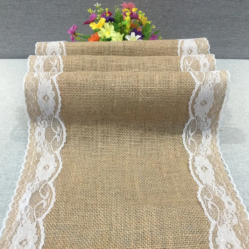 Винтажный льняной настольный бегун натуральные бегуны из мешковины для
