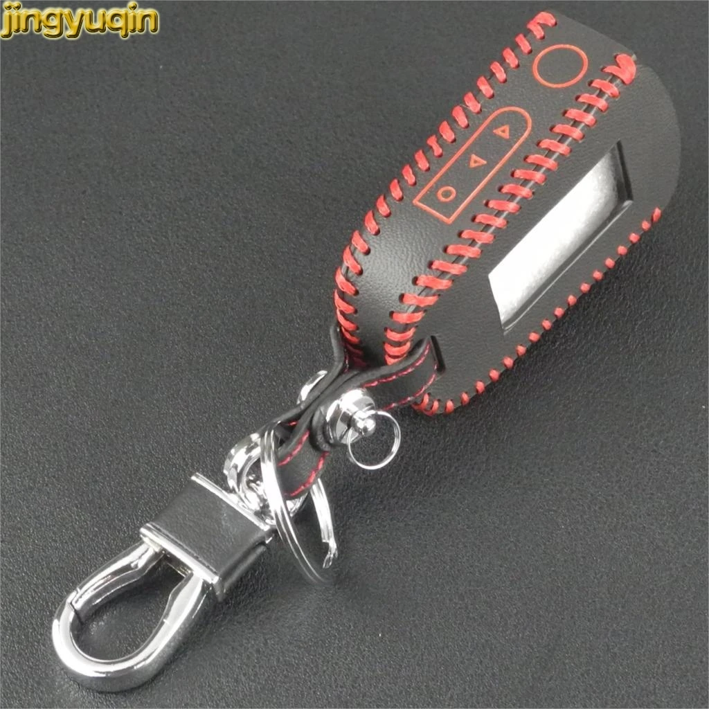Jingyuqin Handmade3 кнопки кожаный чехол для ключей автомобиля для Starline A92/A94/V62/A62/A64 lcd двухсторонняя Автомобильная сигнализация новый стиль
